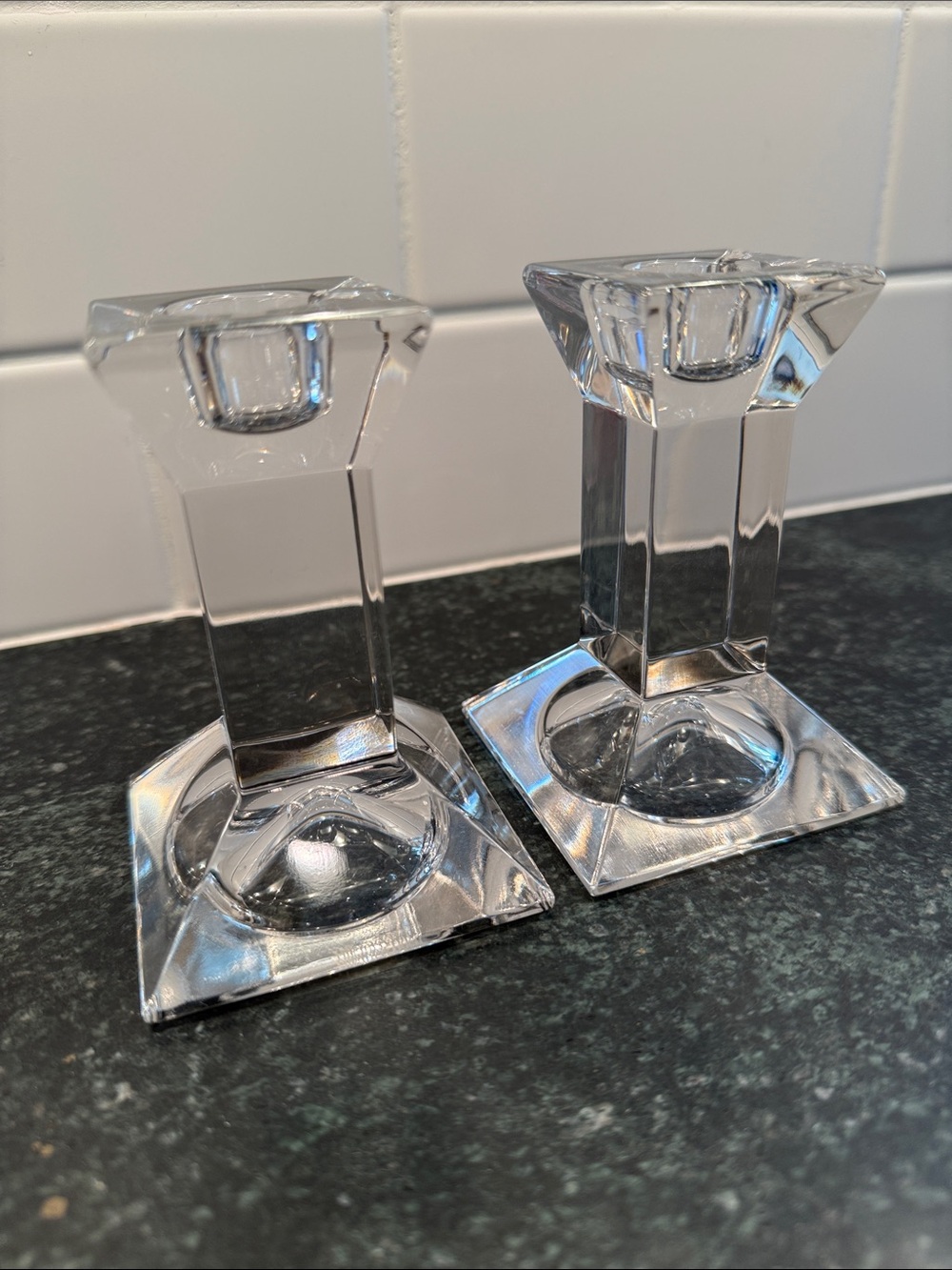Villeroy & Boch “Pisa” Crystal Candlestick Pair